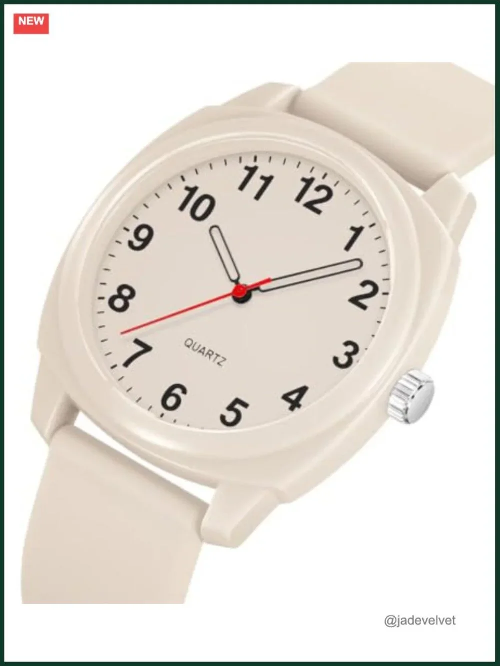 Analog Quartz Watch Silicone Band Water Resistant 50m Unisex Minimalist